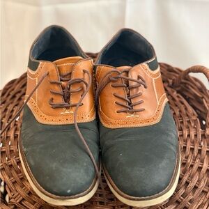 Bass Two-Tone Black and Brown Oxfords